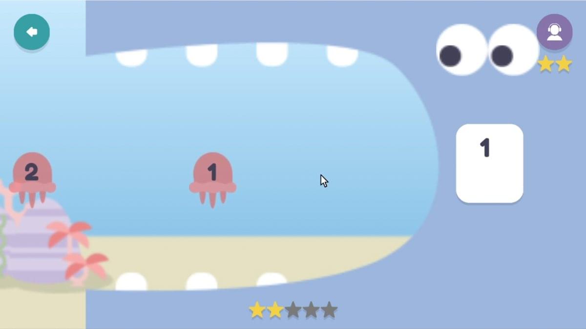 Hooked on Math gameplay showing an interactive maths activity