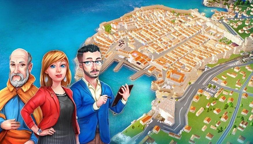 My Dubrovnik cover art showing characters in front of a 3D map of Dubrovnik